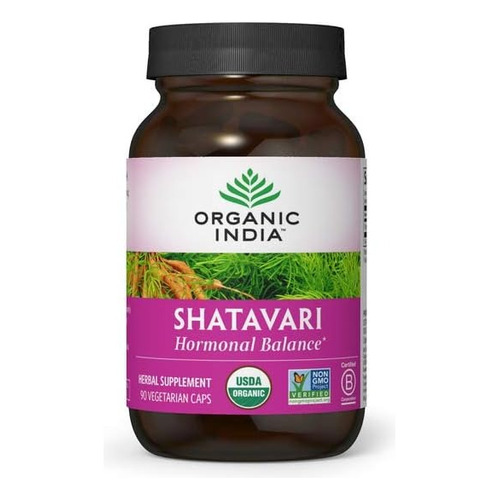Shatavari 800mg X90 Regulación Hormonal Organic India Sabor Sin Sabor