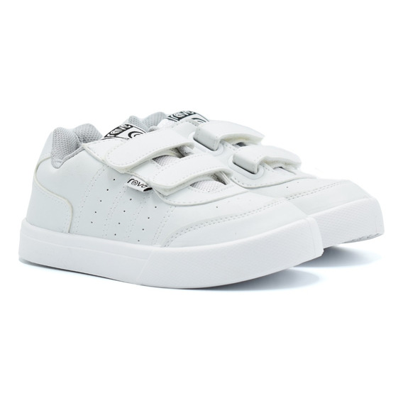 Zapatilla Chicos Velcro Colegial Blanca Havana Niños Rave