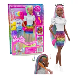 Barbie Negra Cabelo Colorido Raspado Muda Cor Grn80 Lacrada