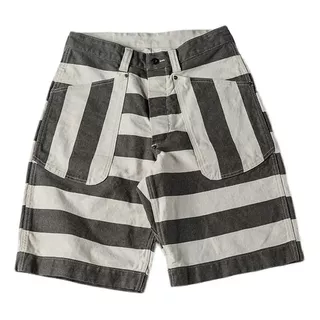 Non Stock · Black & White Prisoner Striped Short