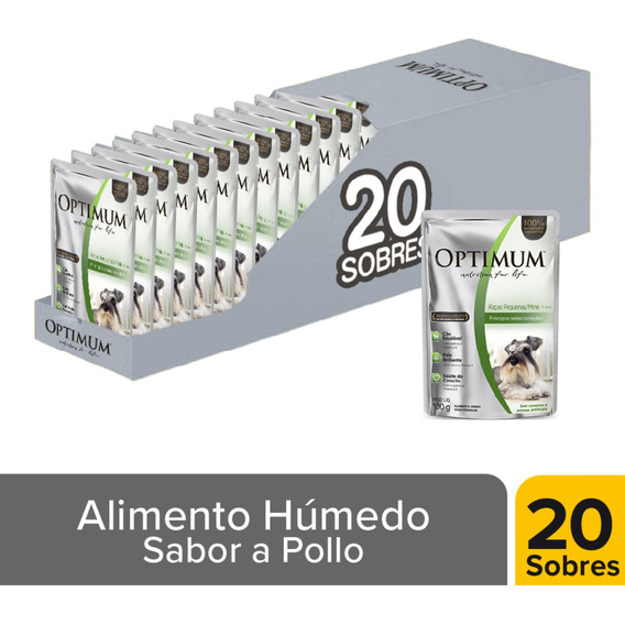 Optimum alimento húmedo perro raza pequeña pollo 20 un