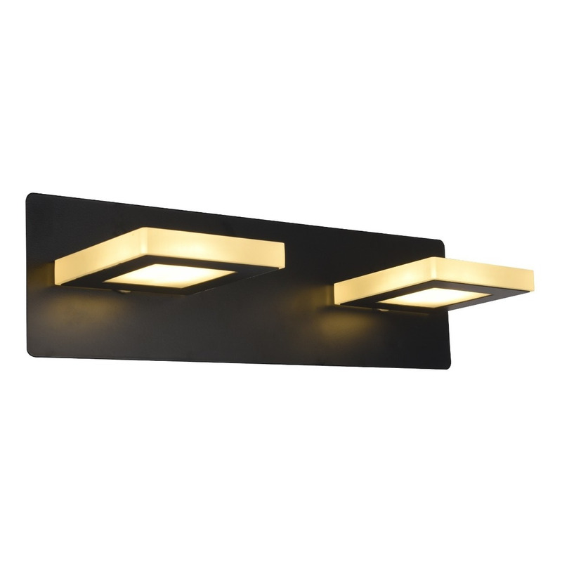 LUZ DESING, Aplique Pared Luz Led 3 Luces 15w Moderno Baño Negro Mks