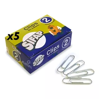 Clips Numero 2 Metalicos X 500 Unidades Color Plateado