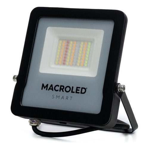 Proyector Reflector Led Rgb Smart 20w Ip65 Exterior Macroled Color De La Carcasa Negro