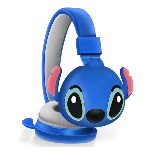 Audífono Bluetooth Niño Stitch Disney Ah-806d Azul Diadema