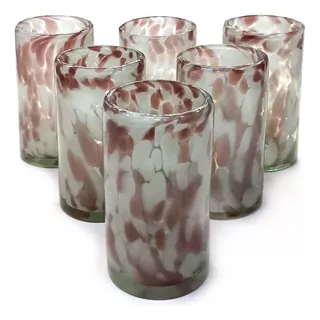 Set 6 Vaso Elefante (8x15cm) Pintas De Color -vidrio Soplado