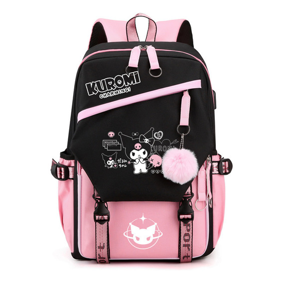 Mochila Escolar Kuromi Melody Peripheral De Gran Capacidad