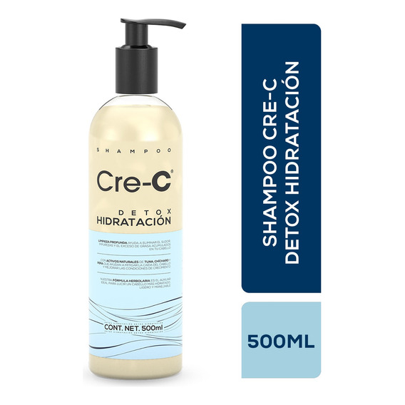  Shampoo anticaída Cre-c detox Hidratacion 500 Ml