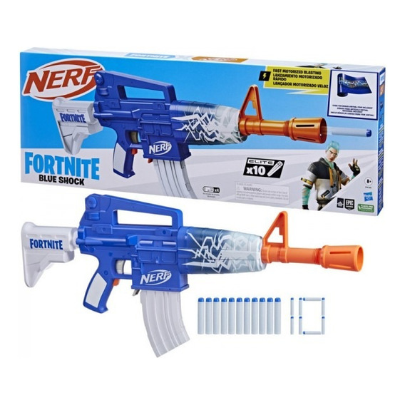 Lanzador Nerf Fortnite Blue Shock