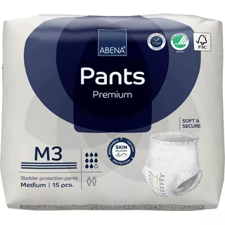 Fraldas Pants Para Adultos Descartáveis Abena Premium M3 15 Unidades