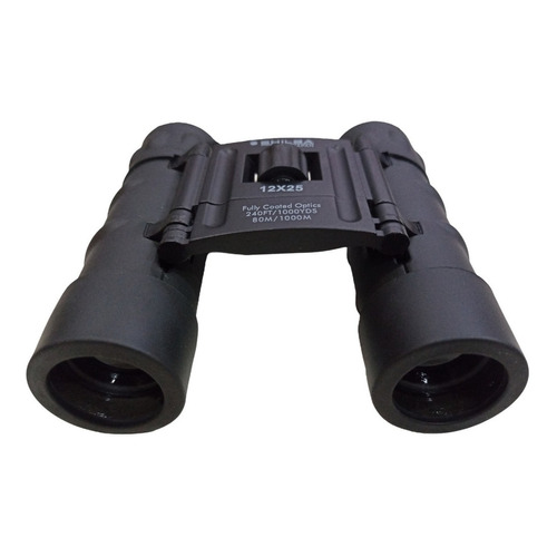 Binocular Shilba 12x25 Compacto Con Funda Color Negro
