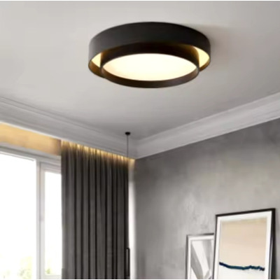 Plafon Led Sal Negro Aplique 50cm 38w Luz Calida Dx