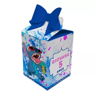 25 Caixa Milk Lilo & Stitch Personalizada Lembrancinha Festa