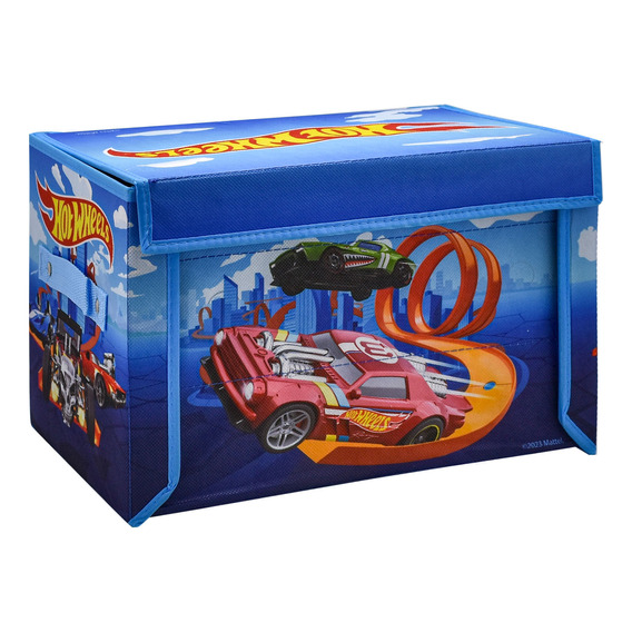 Cubo 2 En 1 Almacenamiento De Carros Y Pista Hot Wheels