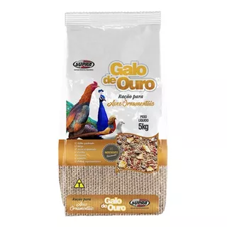 Ração Aves Exóticas E Ornamentais Galo De Ouro Supra 5kg