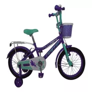 Bicicleta Infantil Gw Fairy R16 Frenos V-brakes Color Morado Con Ruedas De Entrenamiento