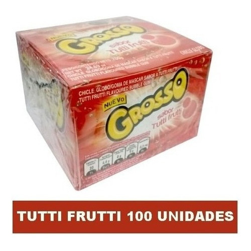 Chicle Grosso Tutti Frutti Caja D 100 Unidades 700gr