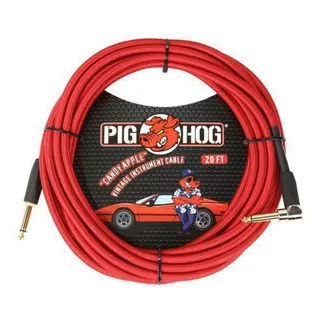 Cable De Instrumento Pig Hog Candy Apple, Rojo, Conector L, 6 M