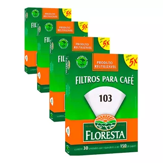 Kit 4 Caixas Filtro Reutilizável P Café N 103 Rende 5x Mais