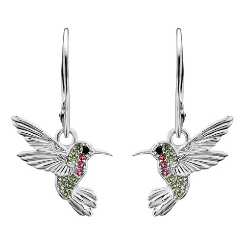 Anamora Aretes Mujer Plata 925 Florecer Flor Colibri