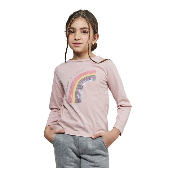 Playera Arcoiris Palo De Rosa Para Niña Holly Land Kids 2626