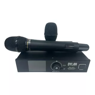 Microfone Sem Fio Dylan Gx-1 Mao Digital - 2 Capsulas Cor Preto
