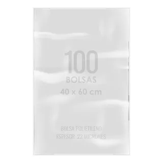Pack 100 Bolsa Transparente Plástica Sin Adhesivo 40 X 60 Cm