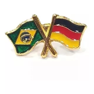 Kit 20 Bótom Pim Broche Bandeira Brasil X Alemanha Folheado
