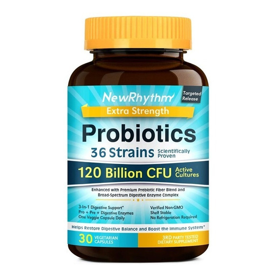 Probióticos 120 Billones Cfu Newrhythm Salud Digestiva 30cáp