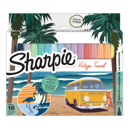 Marcadores Sharpie Vintage Travel Set 18 Colores Color Multicolor
