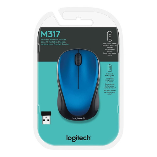 Logitech Mouse Inalámbrico M317, 2.4 Ghz Con Receptor Usb, S