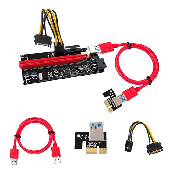 Riser Pcie Pci 16x A 1x 009s Usb 3.0 60cm Rig Mineria Cripto Color Negro