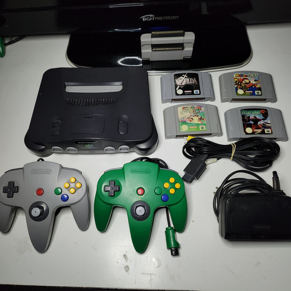 Nintendo 64 + 2 Controles + 4 Juegos (zelda, Mario 64, Etc)