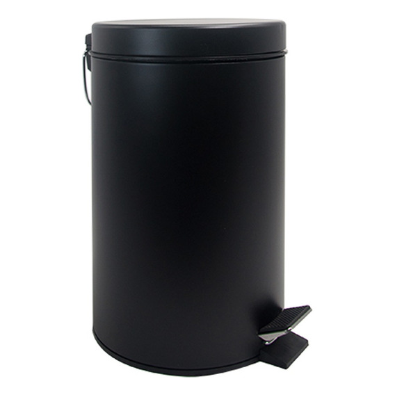 Tacho De Basura 12 Litros Cesto Negro Acero Inoxidable