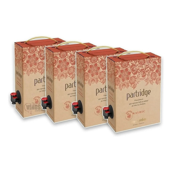 Vino Las Perdices Bag In Box Partridge Malbec 3 Litros X4