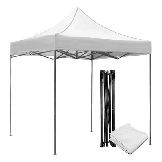 Carpa Para Jardín Y Exterior Con Toldo Plegable De Lona 2x2m Color Blanco