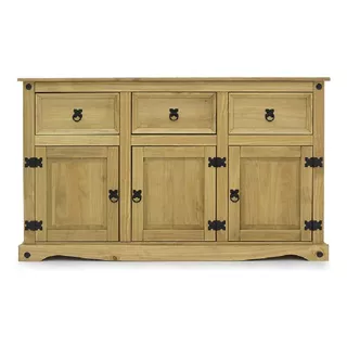 Aparador Buffet 3 Puertas En Madera De Pino 433- Amarelo