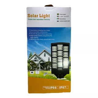 Foco Solar Led Exterior 1200w Sensor Mov. Control Soporte S4 Luz Blanco Frío