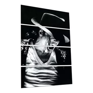 Quadro Decorativo 4 Peças Michael Jackson 101 Estilo Mosaico