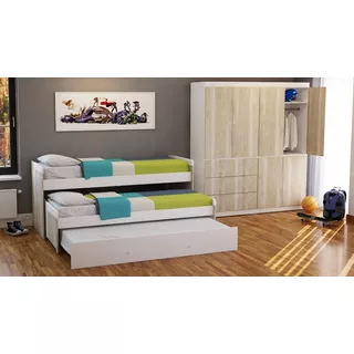 Cama Nido Triple Superpuesta 3 En 1 -  Cuchetas 1 Plaza Tex+