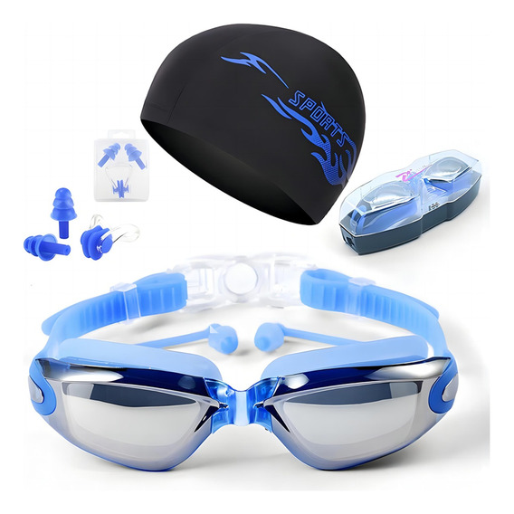 Kit De Gafas De Natación Antivaho Con Gorra Y Más