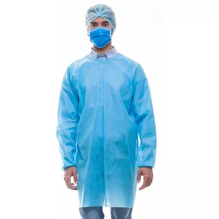Kit Com 10 Avental Des. Cirúrgico Tnt Gr/40 M/longa Azul