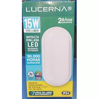  Vapoleta Ovalada Led 15w Lucerna 