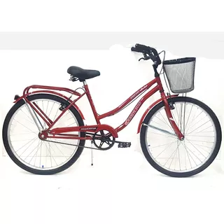 Bicicleta Paseo Femenina Kelinbike Full R26 Frenos V-brakes Color Rojo Con Pie De Apoyo  