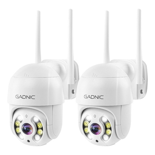 Kit X2 Cámaras De Seguridad Wifi Gadnic Hd 1080p Motorizada Color Blanco