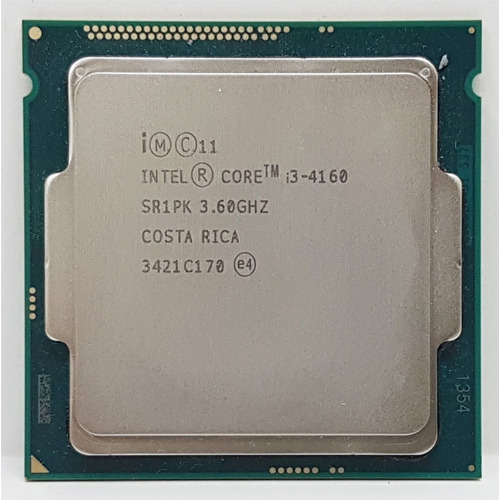 Procesador gamer Intel Core i3-4160 BX80646I34160 de 2 núcleos y  3.6GHz de frecuencia con gráfica integrada