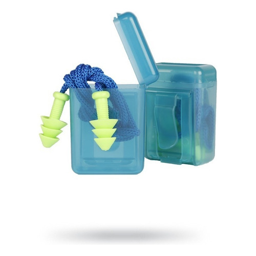 Protector Auditivo Silicona Caja Plastica Reutilizable Libus Color Verde