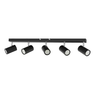 Lampara De Techo Spot Aplique 5 Luces Negro Etheos Moderno