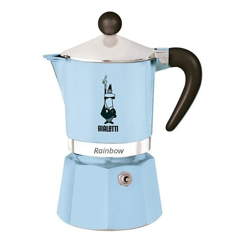 Cafetera Bialetti Rainbow 3 Cups manual azul claro italiana