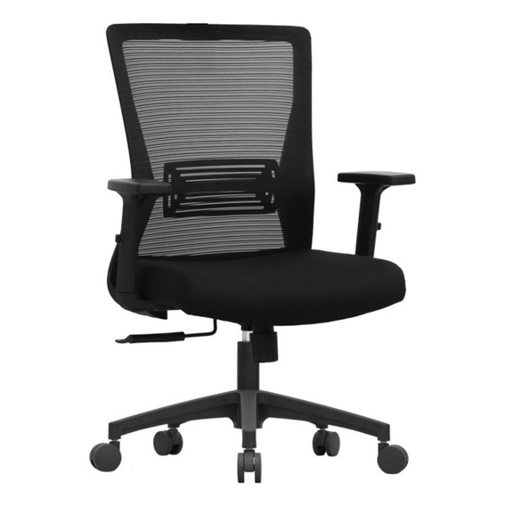 Silla Para Oficina Ergonomica Brazos Ajustables Praga Color Negro